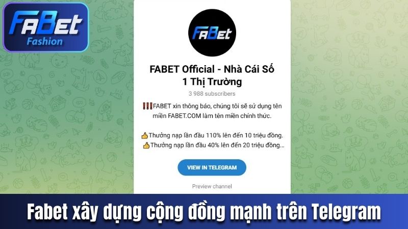 Fabet tập trung xây dựng cộng đồng mạnh trên Telegram