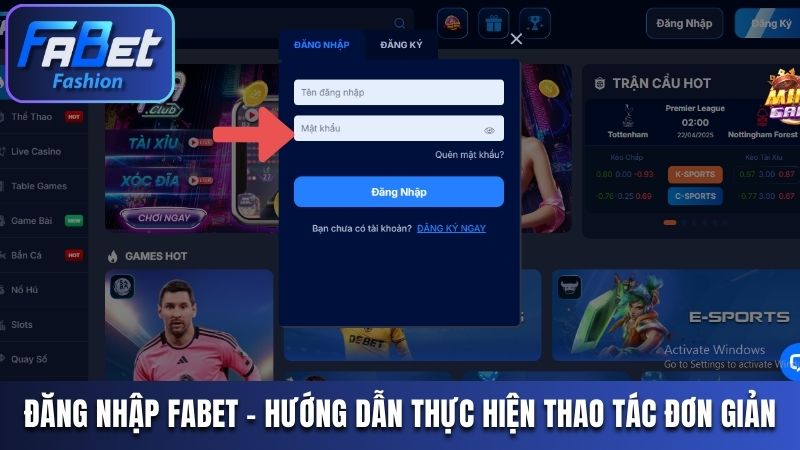 Đăng nhập Fabet
