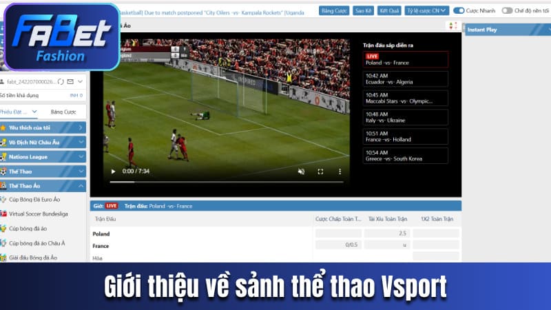Giới thiệu về sảnh thể thao Vsport
