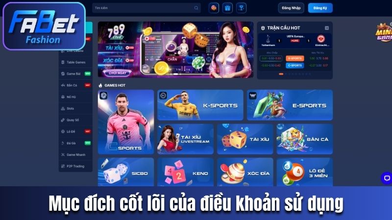 Mục đích cốt lõi của điều khoản sử dụng