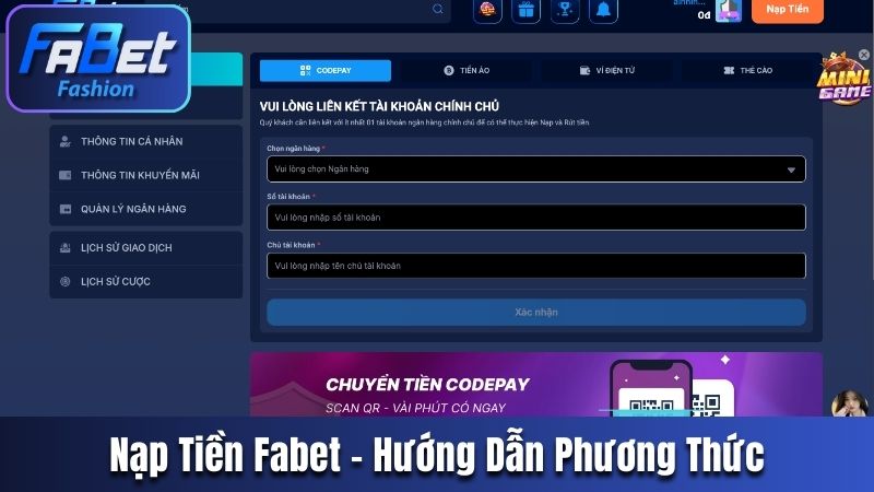 Nạp tiền Fabet